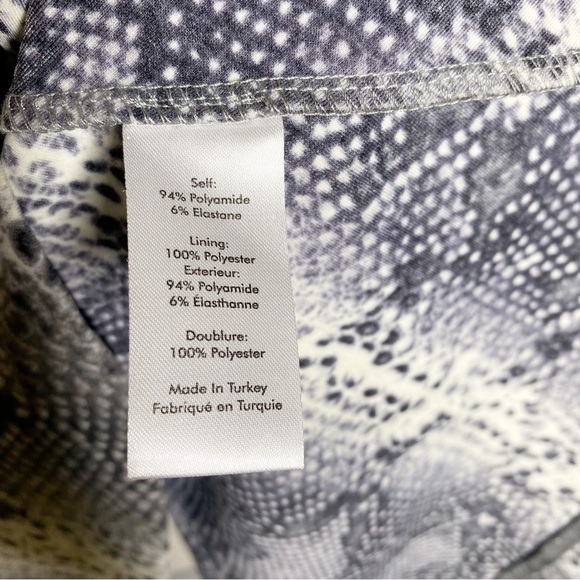 Elizabeth and James Snakeskin Cocktail Dress Fit and Flare Gray 4 - Picture 5 of 7